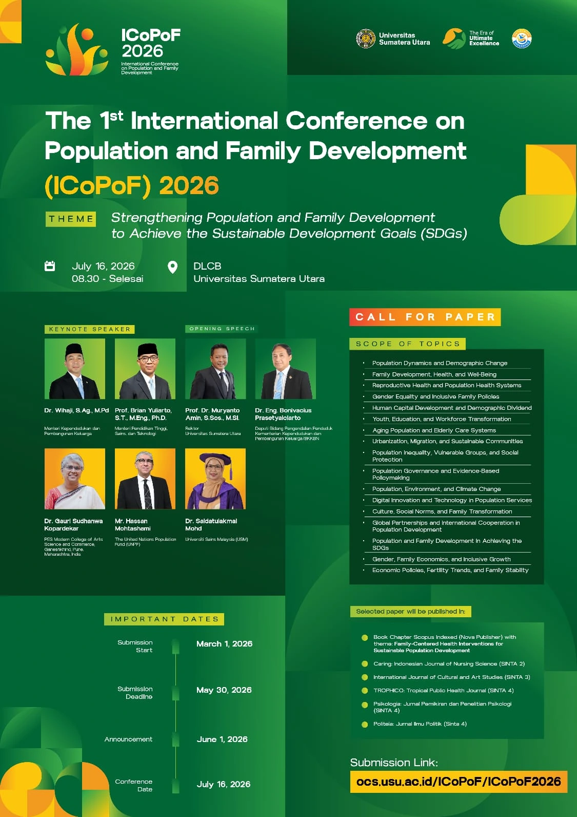 The 1st INTERNATIONAL CONFERENCE ON POPULATION AND FAMILY DEVELOPMENT (ICoPoF) 2026